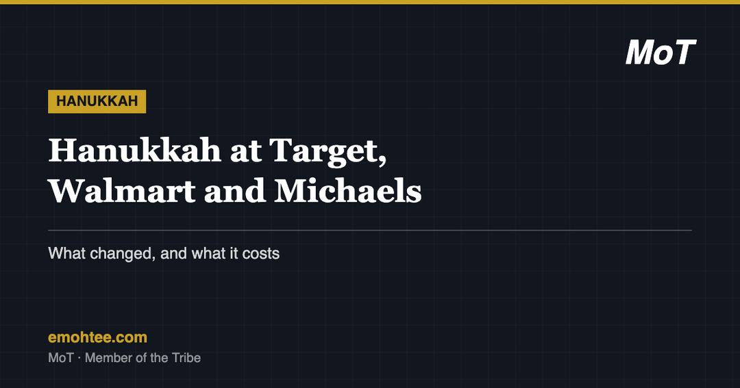 Hanukkah merchandise at Target, Walmart and Michaels - what changed, by MoT Member of the Tribe