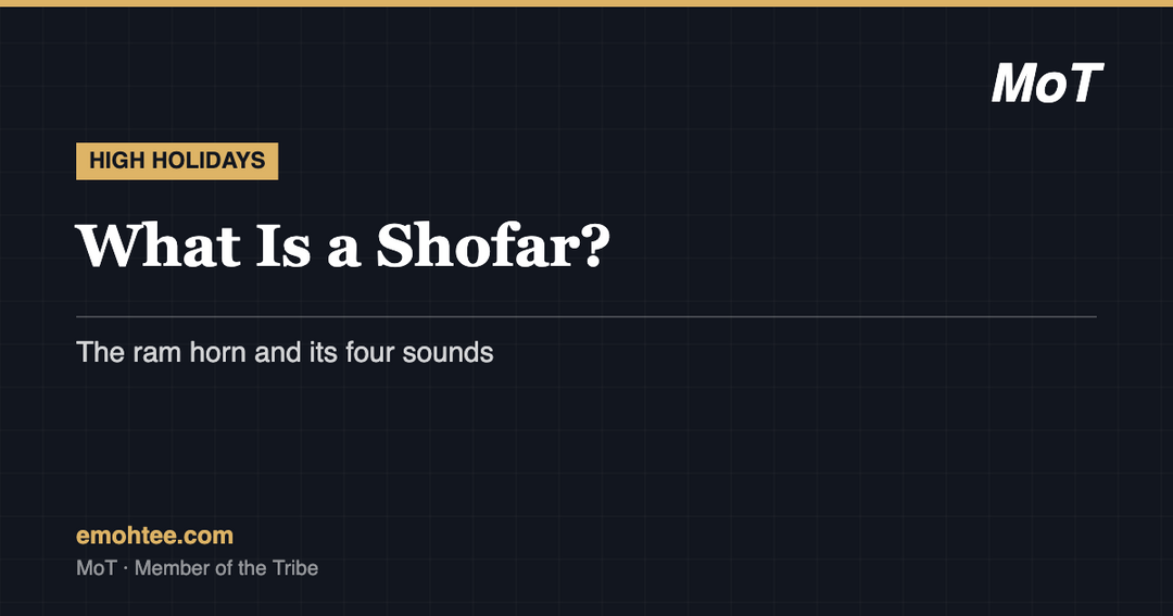 What is a shofar - the ram's horn, its four sounds and its meaning, by MoT Member of the Tribe
