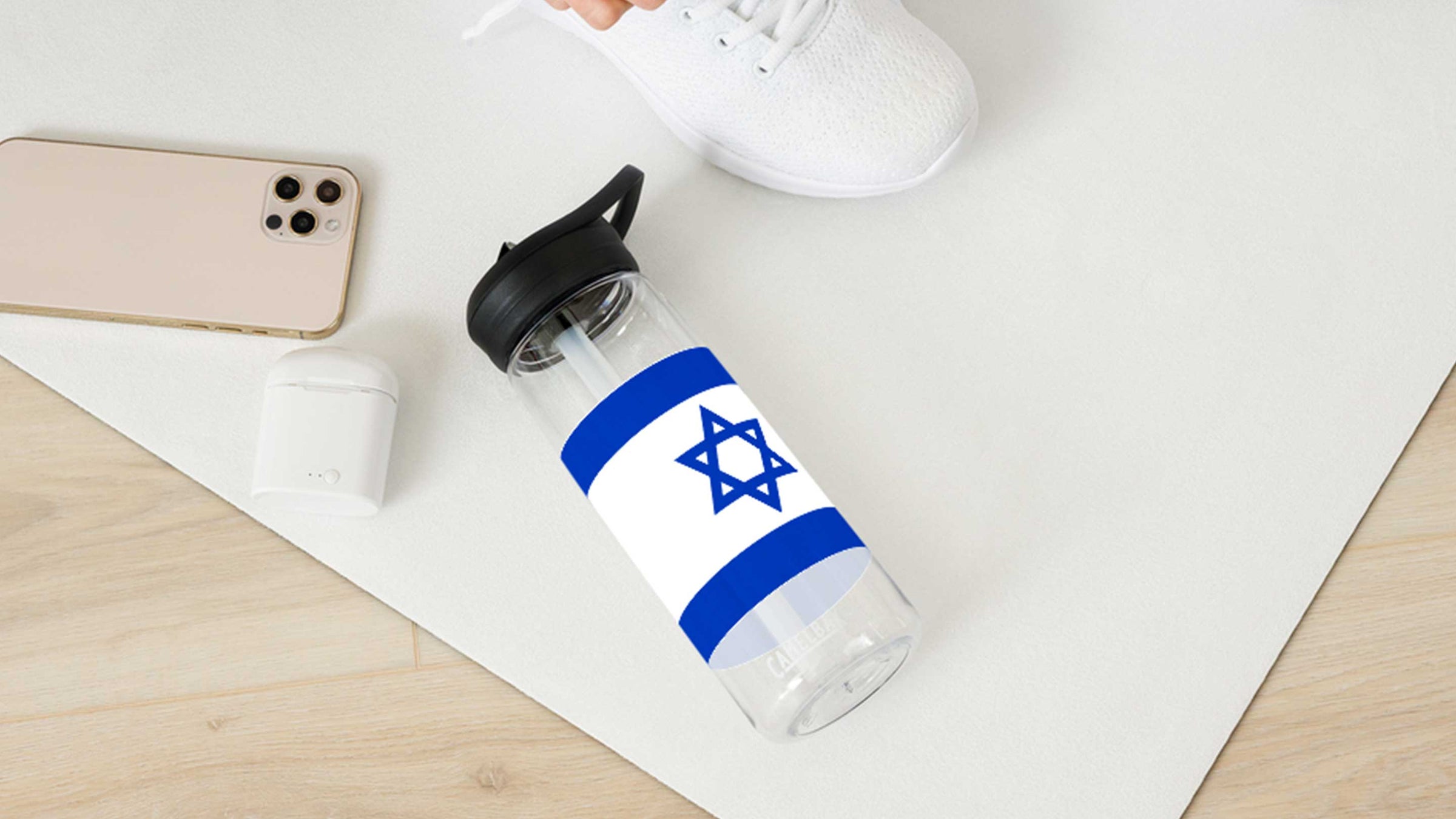 Water Bottle with Israel Logo, Magen David, Jewish