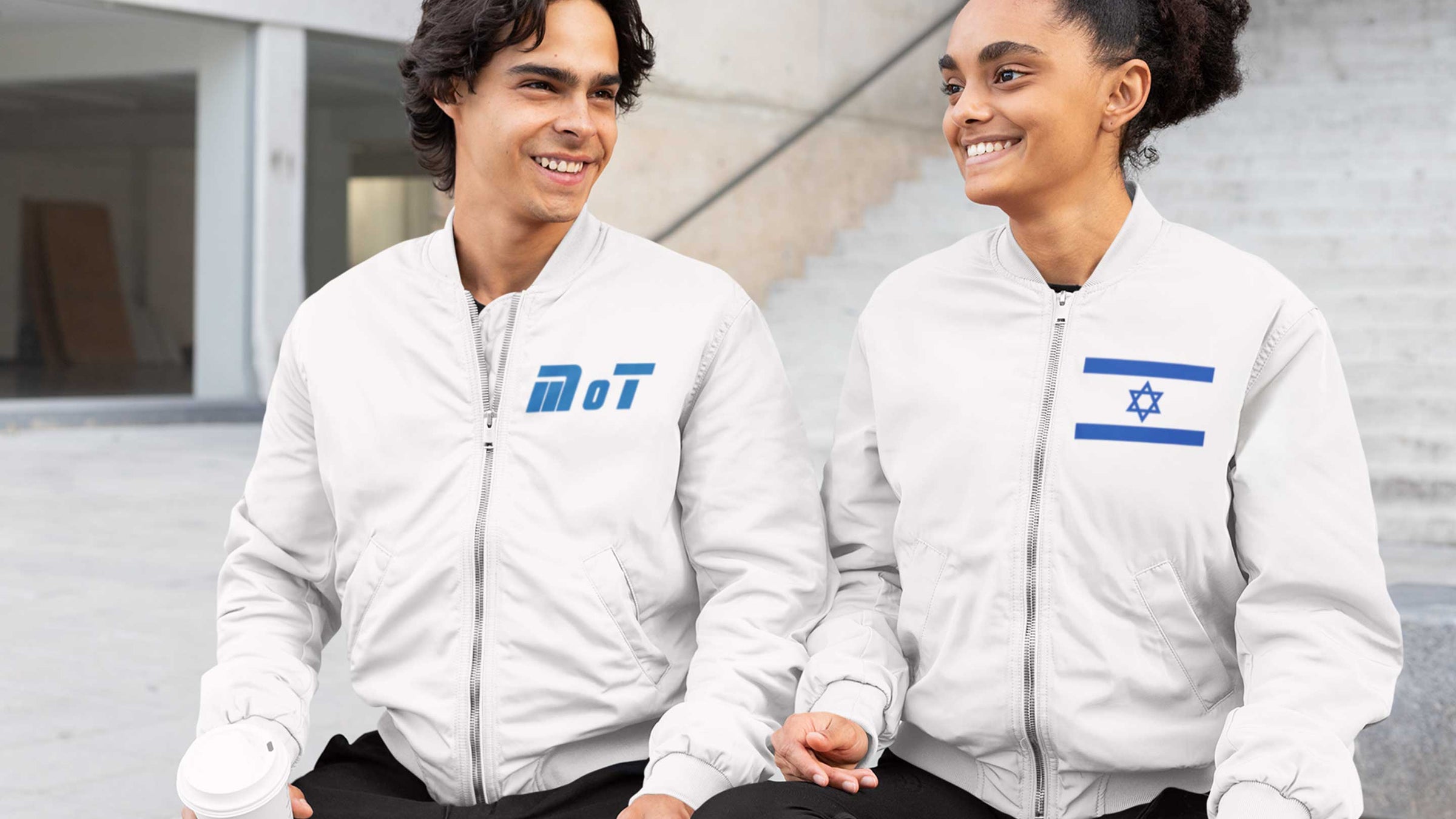 Bomber Jacket with Israel Flag and MOT Member of the Tribe Logo