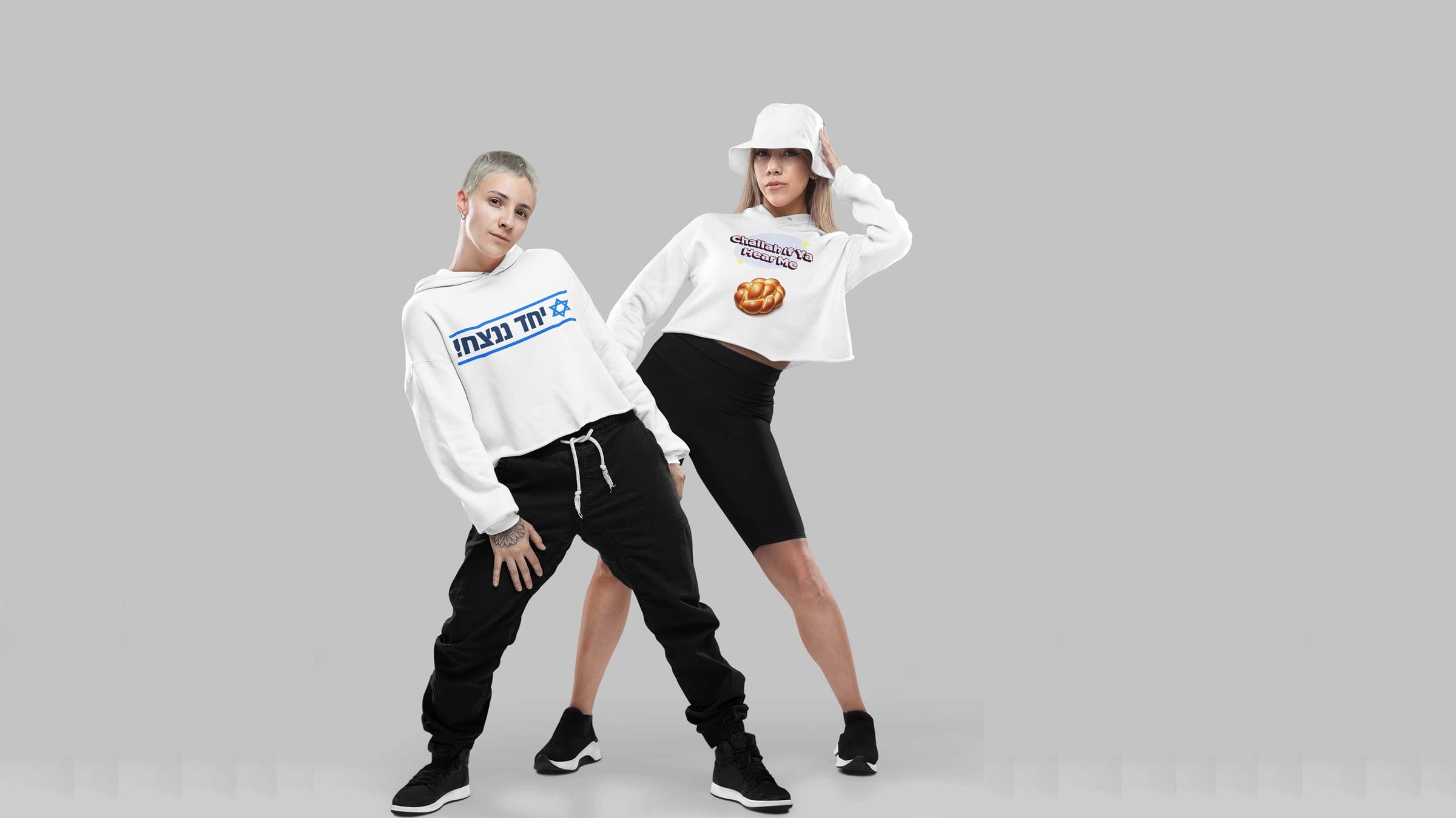 Women crop top, together we win, challah. Israel, crop top
