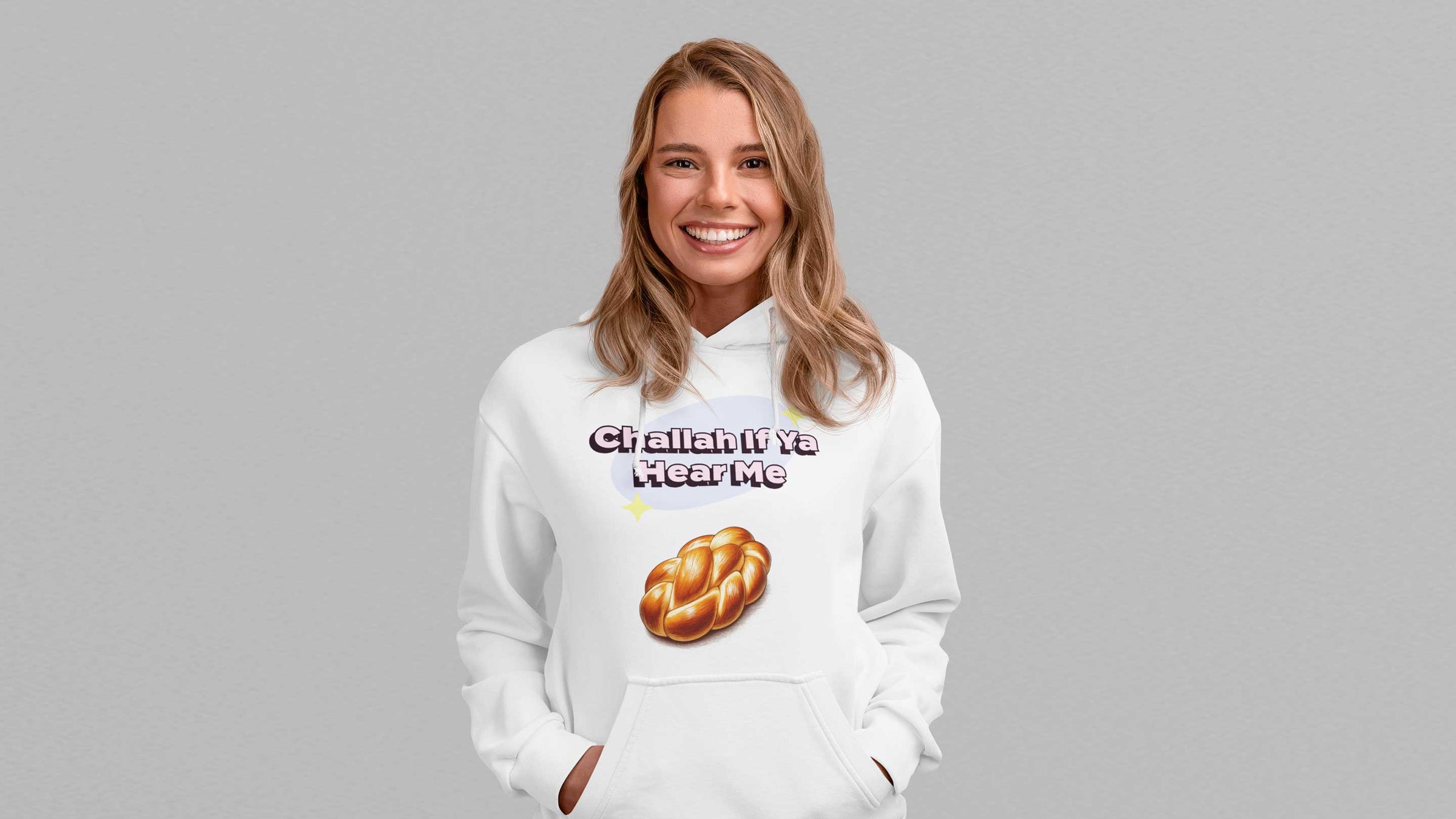 Women hoodie with Challah if ya hear me design