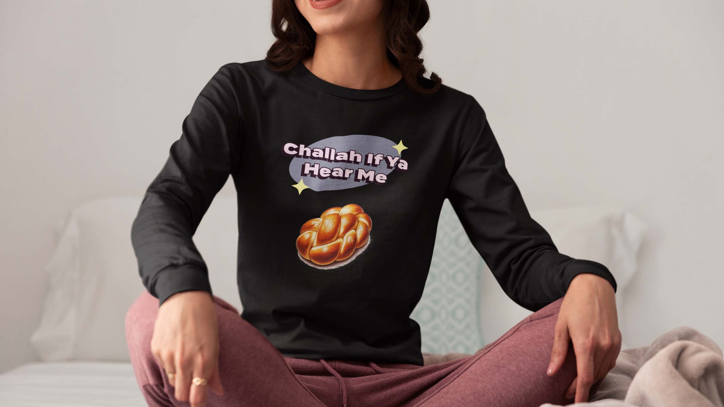 women long sleeve shirt with Challah shirt