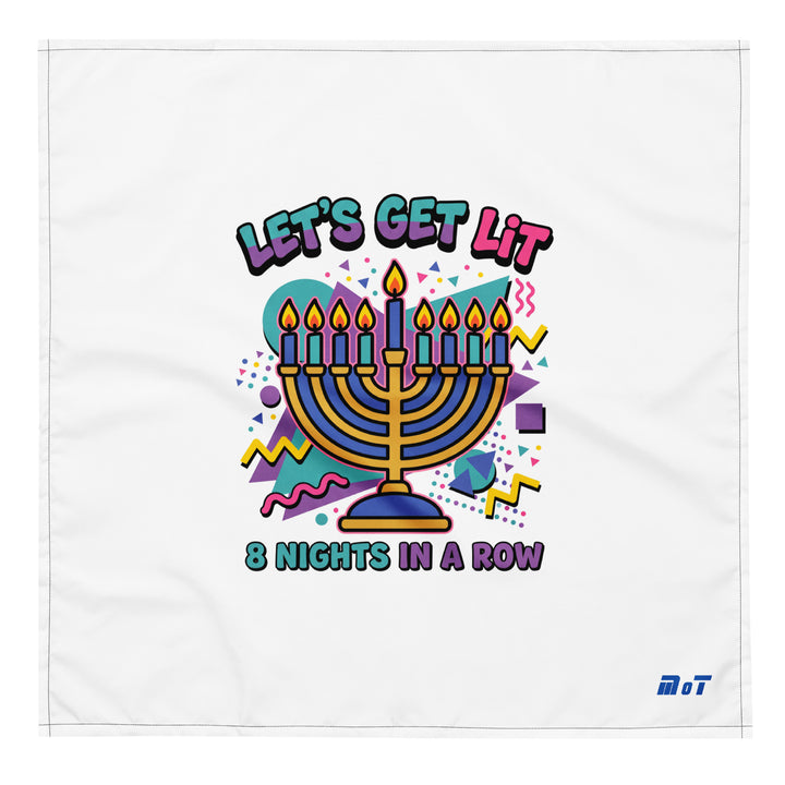 Lets Get Lit 90s Jewish pride bandana - front view