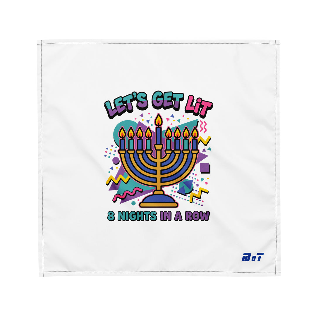 Lets Get Lit 90s Jewish pride bandana - detail view