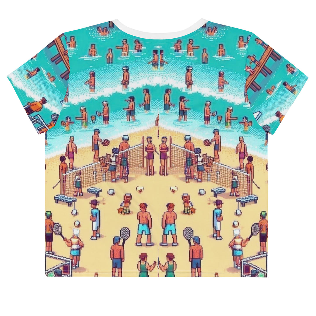 Crop Tee | TLV Frishman Beach 16 Bit All Over