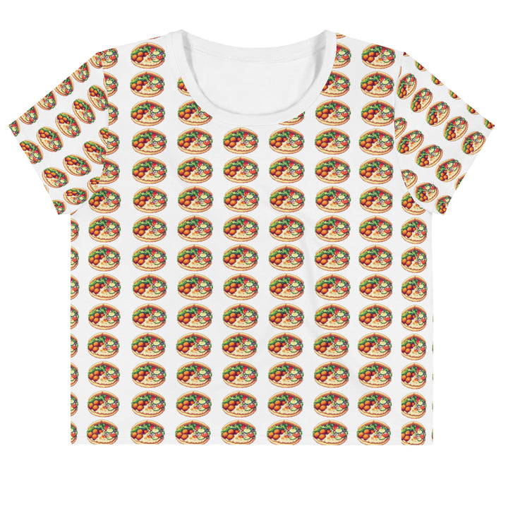 Crop Tee | Falafel Party 16 Bit All Over