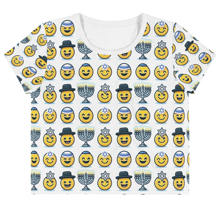 Crop Tee | Jewish Emoji All Over