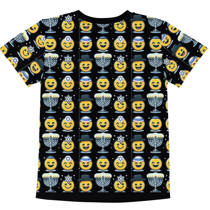Kids T-Shirt | Jewish Emoji All Over Black