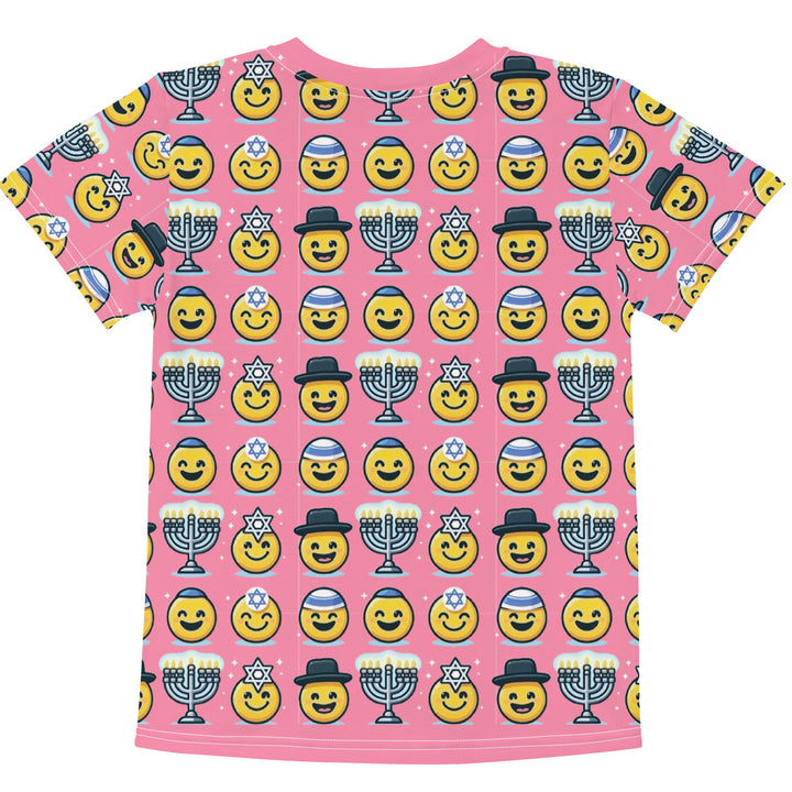 Kids T-Shirt | Jewish Emoji All Over Pink