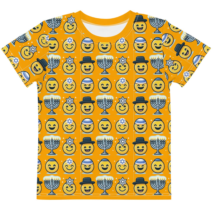 Kids T-Shirt | Jewish Emoji All Over Orange