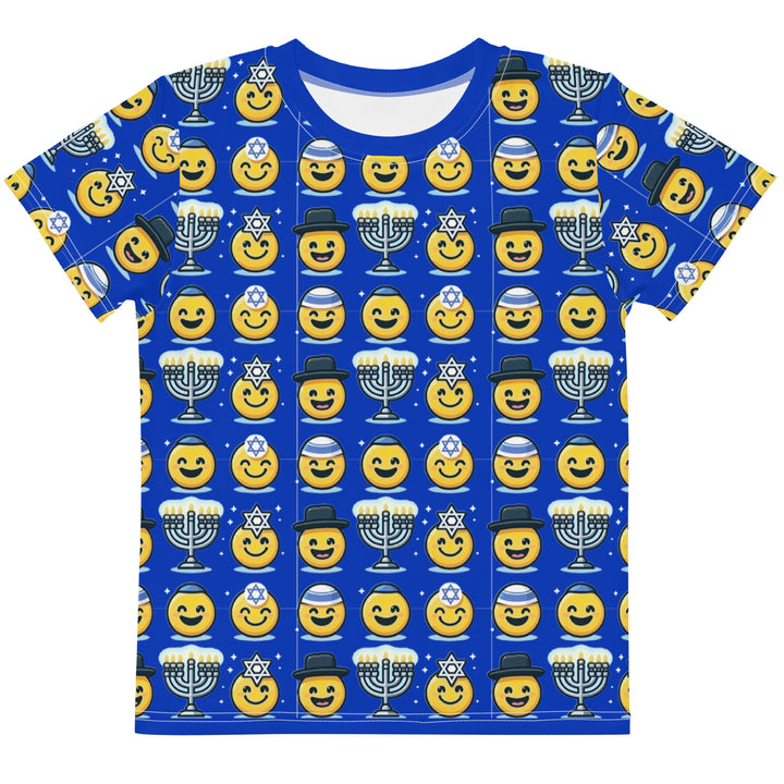 Kids T-Shirt | Jewish Emoji All Over Blue