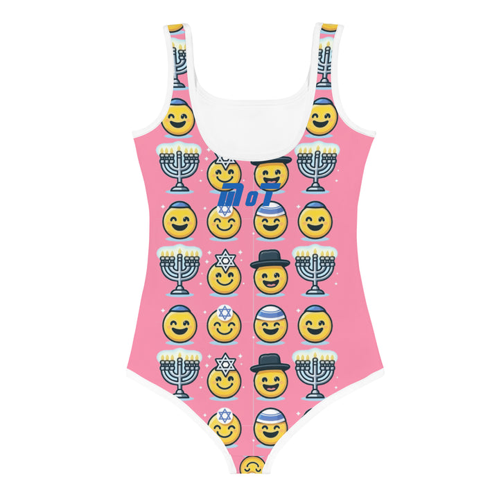Kids Swimsuit | Jewish Emoji Pink