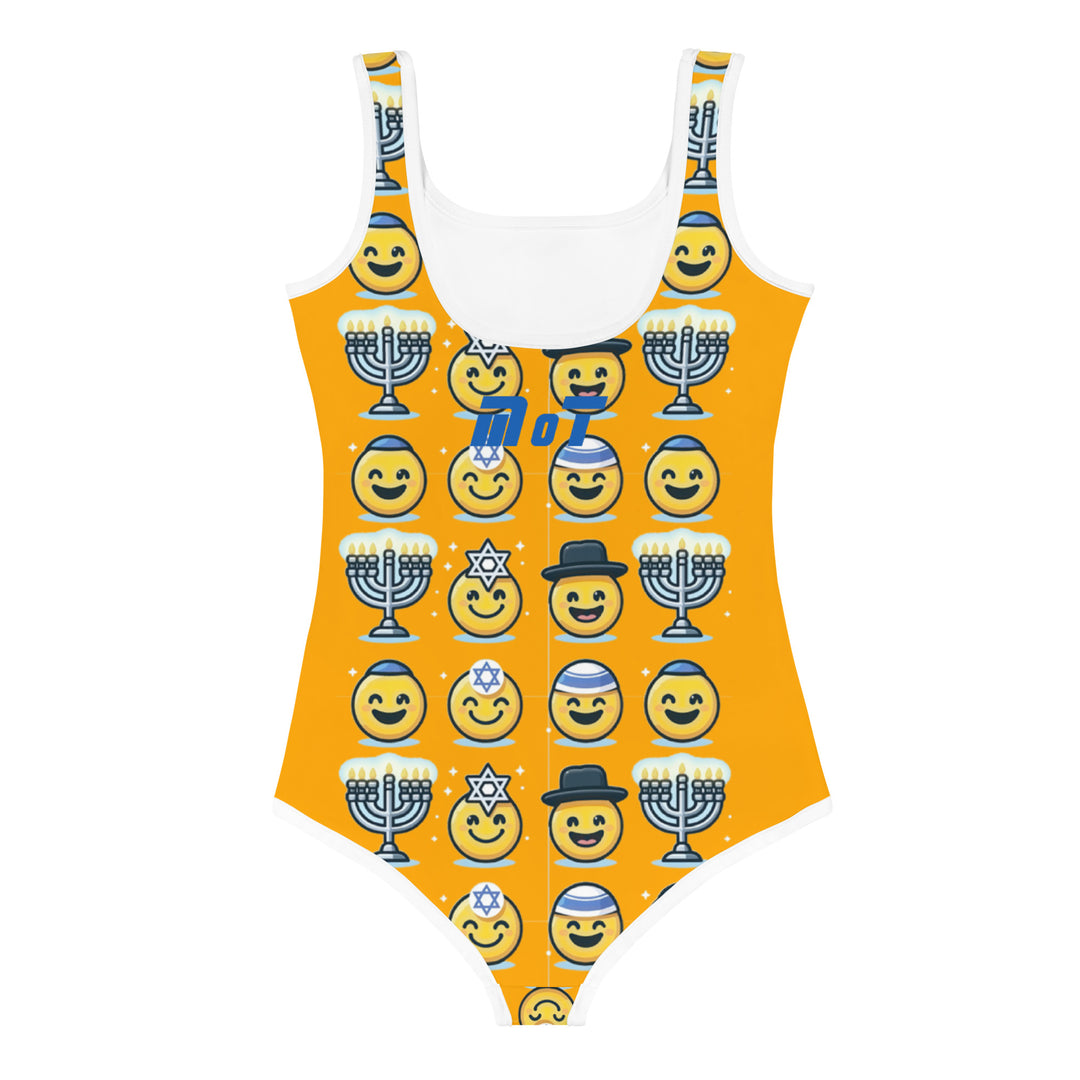 Kids Swimsuit | Jewish Emoji Orange