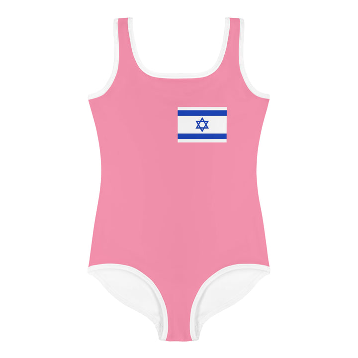 Kids Swimsuit | Israel Flag Pink