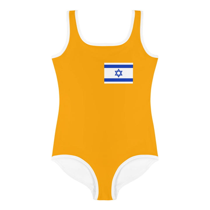 Kids Swimsuit | Israel Flag Orange