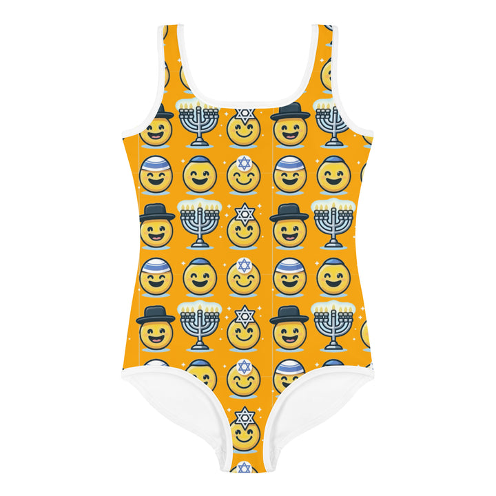 Kids Swimsuit | Jewish Emoji Orange