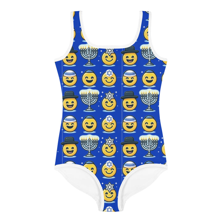 Kids Swimsuit | Jewish Emoji Blue