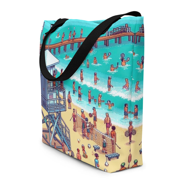 Large Tote Bag | TLV Frishman Beach 16 Bit