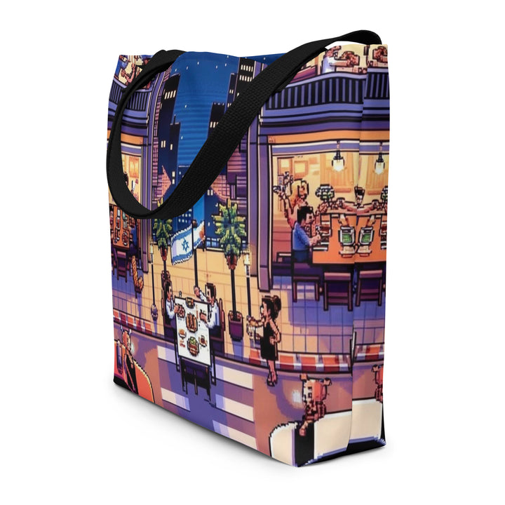 Large Tote Bag | TLV Nightlife 16 Bit