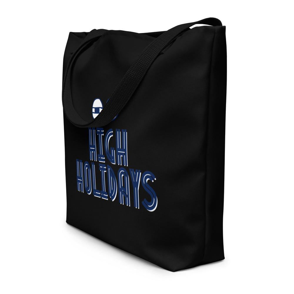 High Holidays Jewish pride large tote bag in Black - back view