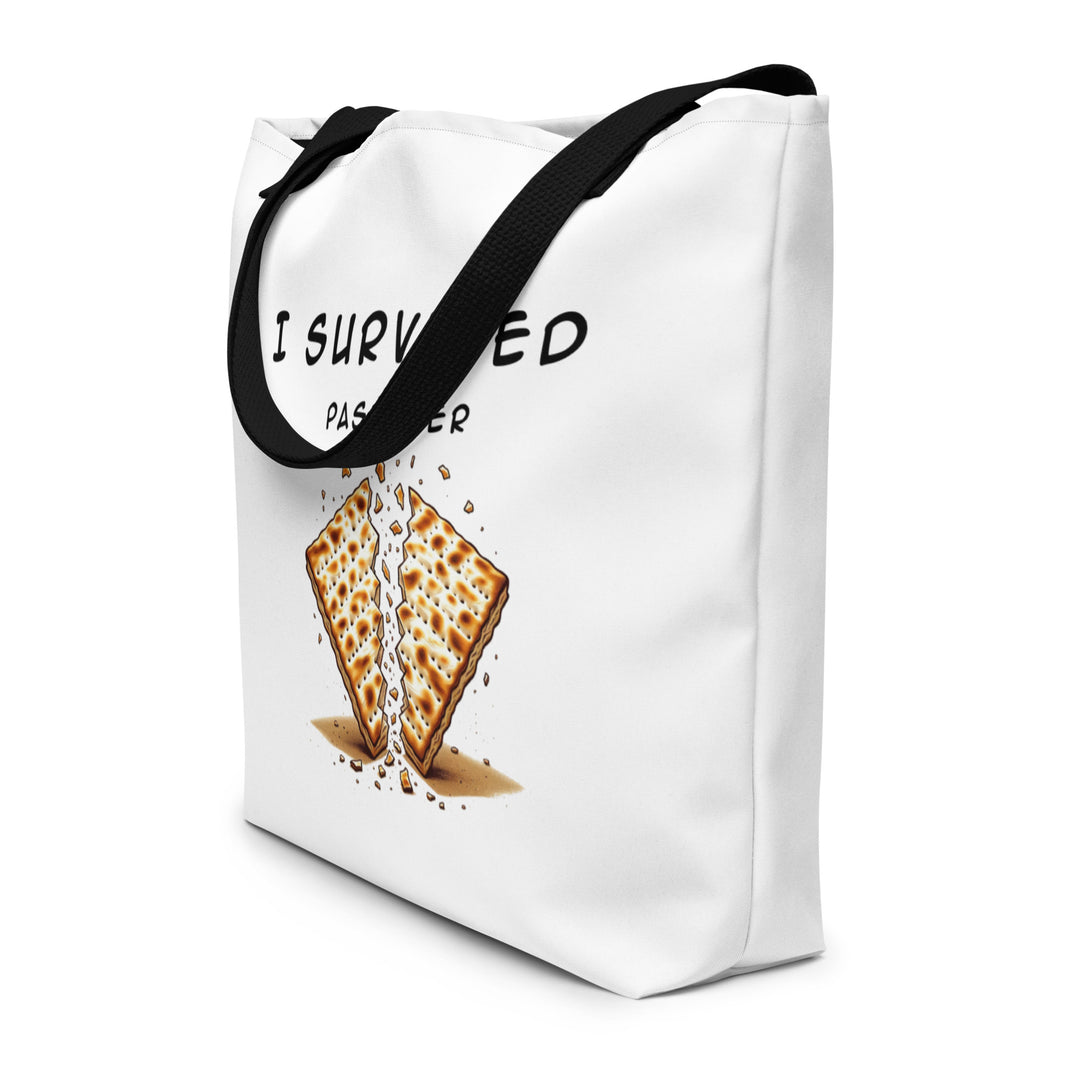 Passover Jewish pride large tote bag in Black - front view