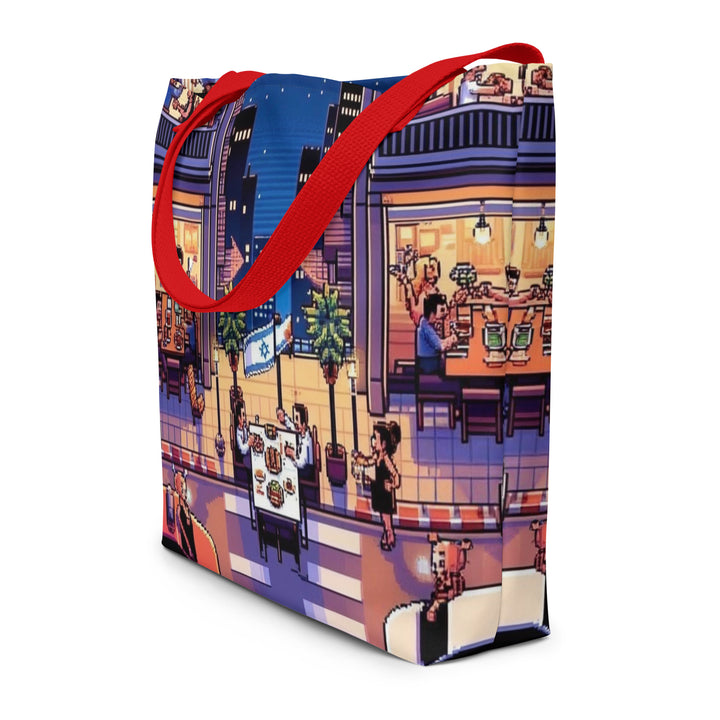 Large Tote Bag | TLV Nightlife 16 Bit