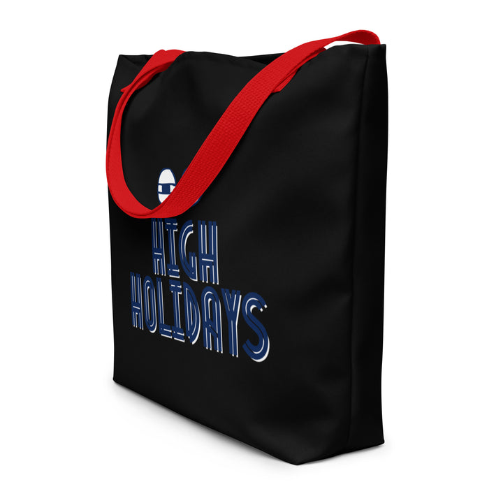 High Holidays Jewish pride large tote bag in Red - front view