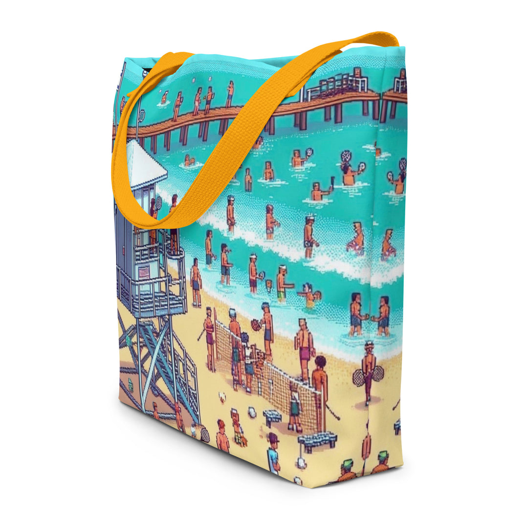 Large Tote Bag | TLV Frishman Beach 16 Bit
