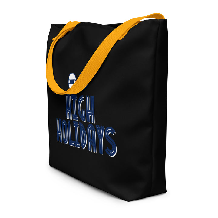 High Holidays Jewish pride large tote bag in Yellow - detail view