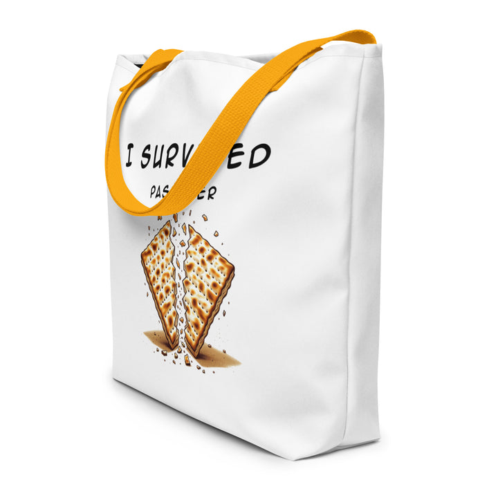 Passover Jewish pride large tote bag in Yellow - detail view