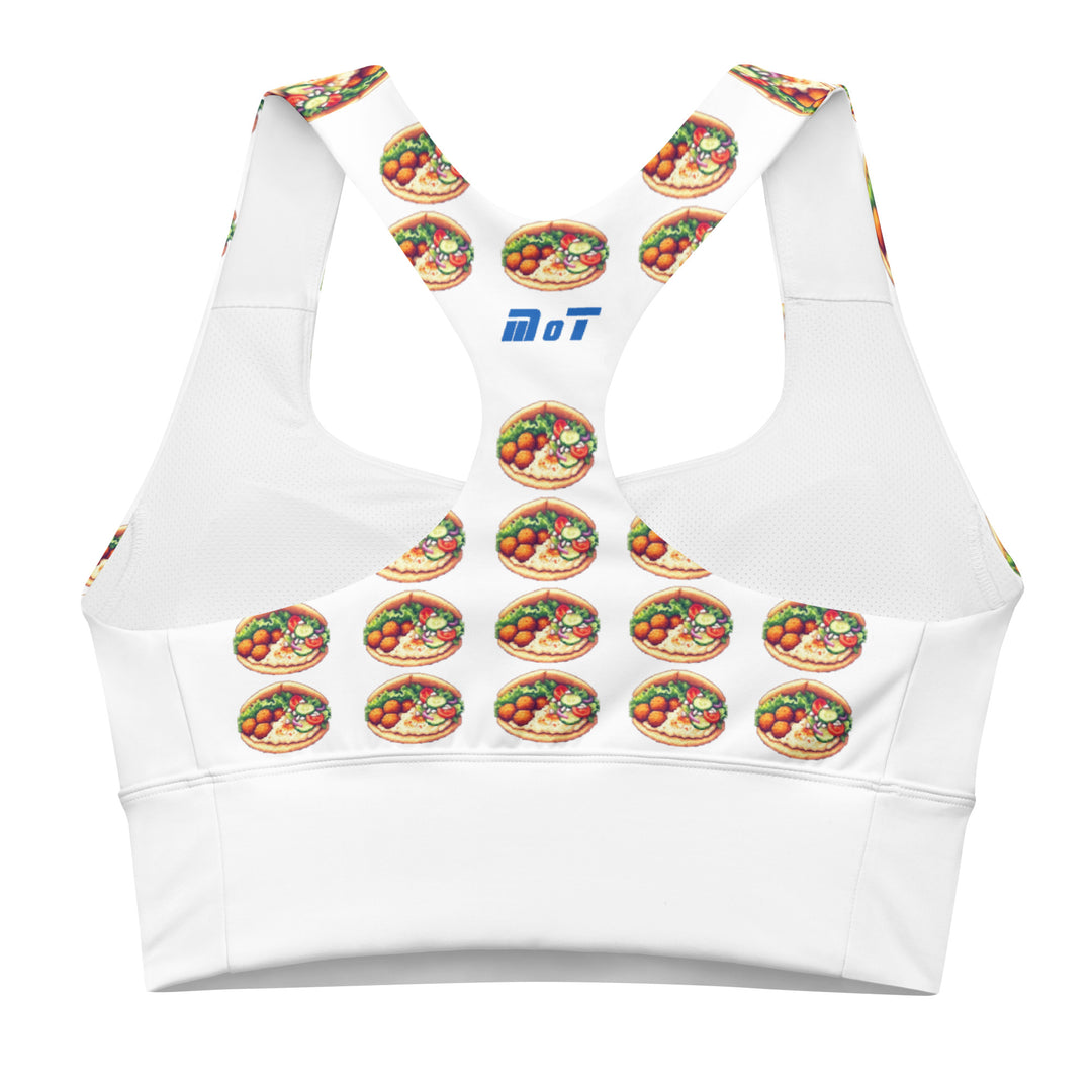 Longline Sports Bra | Falafel Party 16 Bit All Over