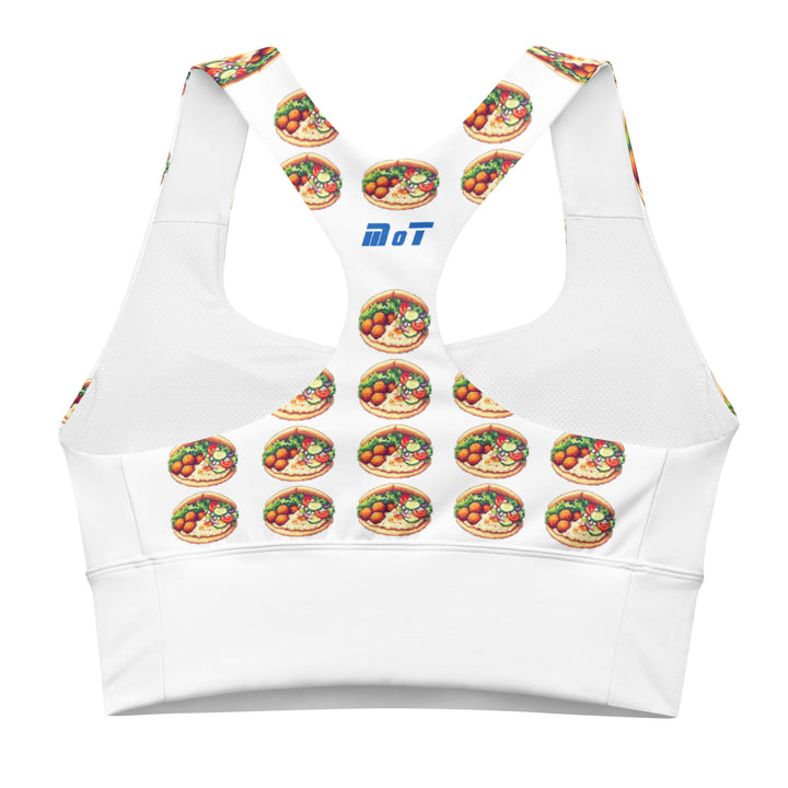 Longline Sports Bra | Falafel Party 16 Bit All Over