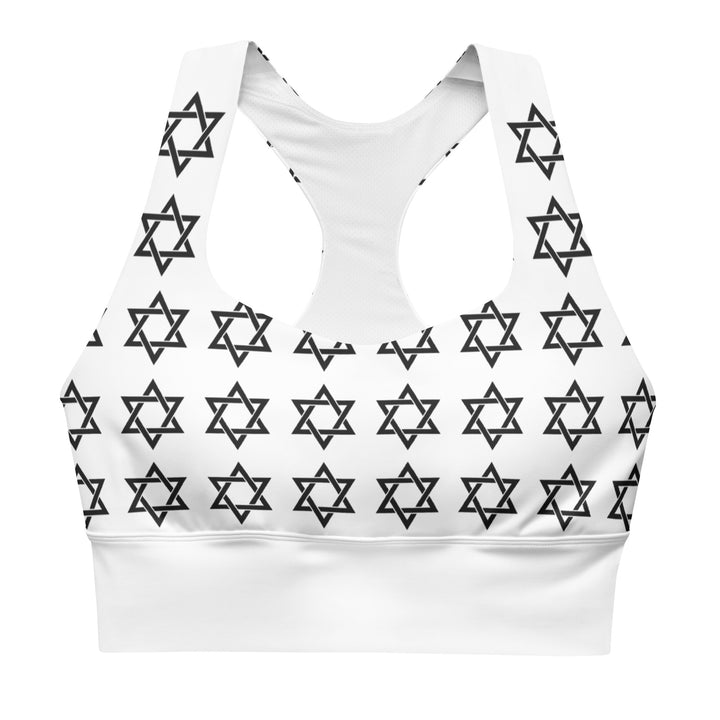 Longline Sports Bra | Magen David All Over