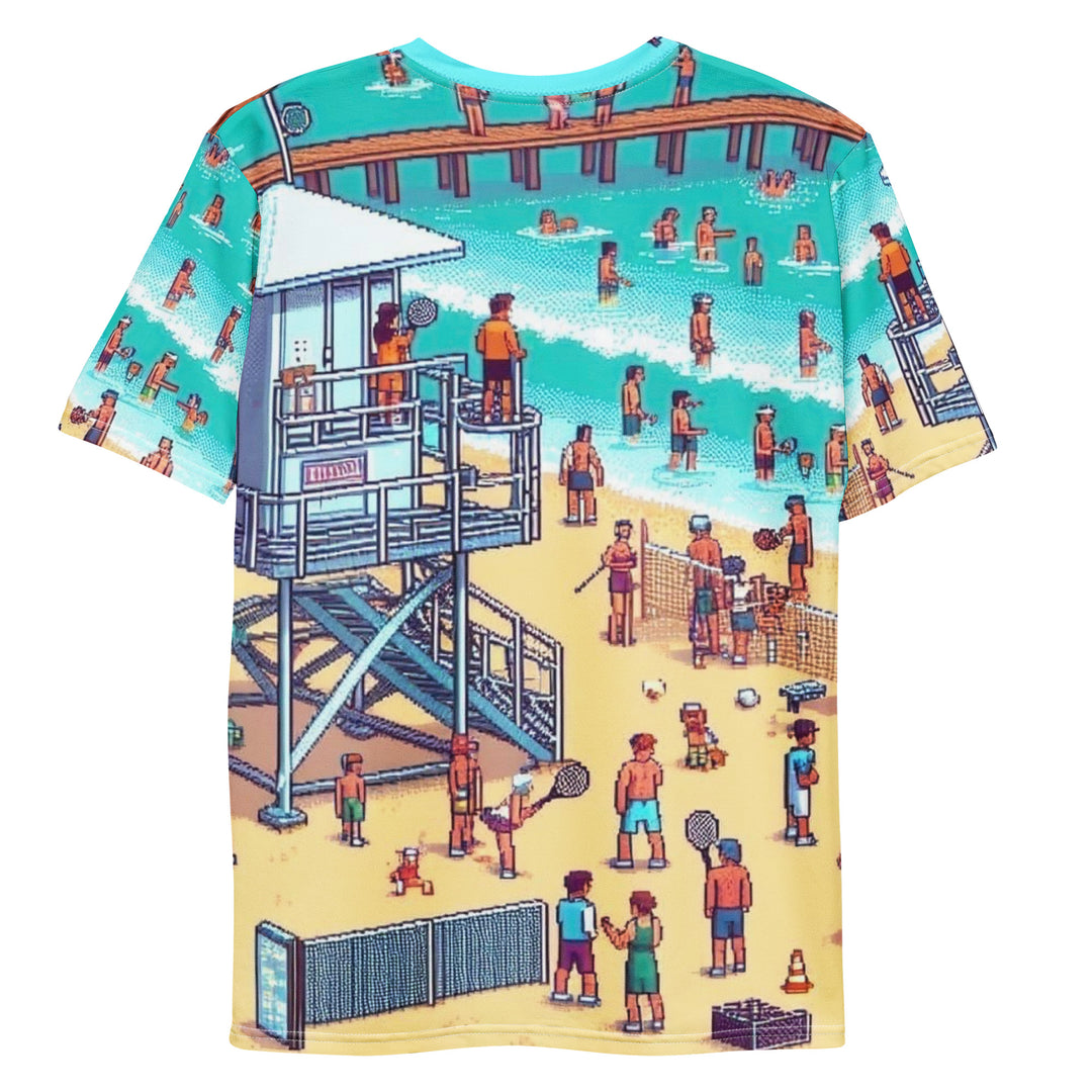 Men's Crew Neck T-Shirt | TLV Frishman Beach 16 Bit All Over