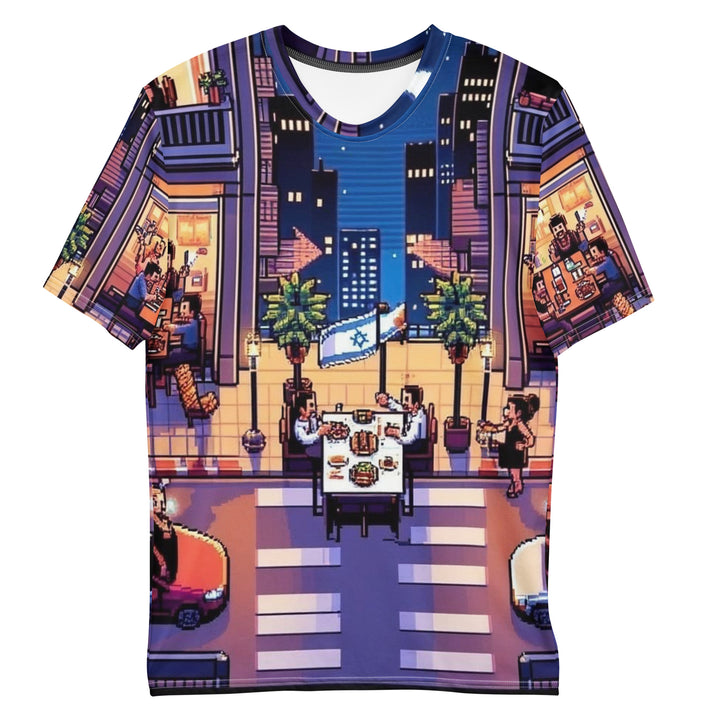 Men's Crew Neck T-Shirt | TLV Nightlife 16 Bit All Over