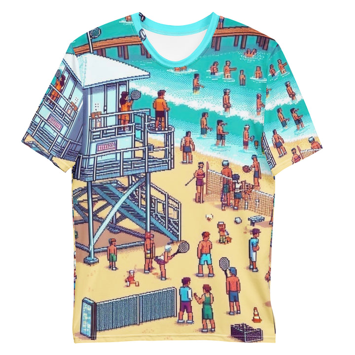 Men's Crew Neck T-Shirt | TLV Frishman Beach 16 Bit All Over
