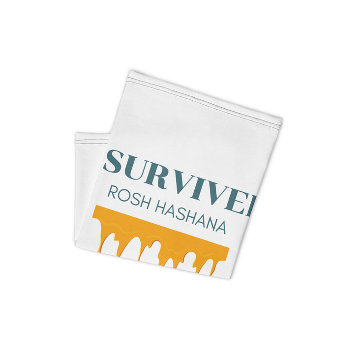 I Survived Rosh HaShana Jewish pride neck gaiter - detail view
