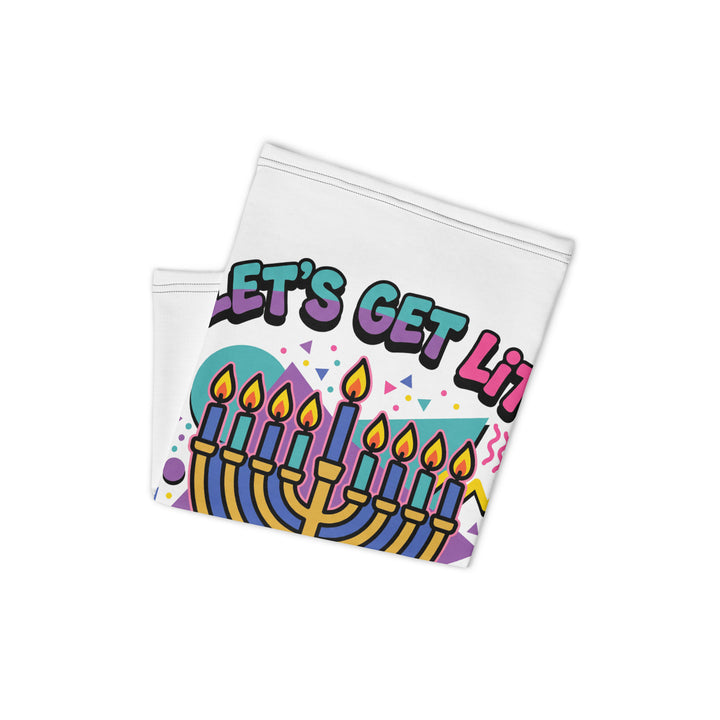 Lets Get Lit 90s Jewish pride neck gaiter - detail view