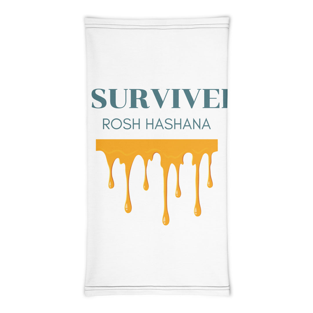 I Survived Rosh HaShana Jewish pride neck gaiter - front view