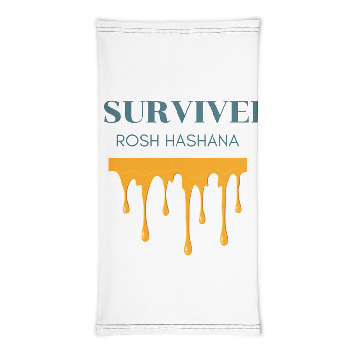 I Survived Rosh HaShana Jewish pride neck gaiter - front view