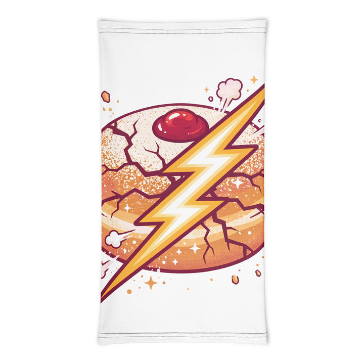 Sufganiyah Lightning Jewish pride neck gaiter - front view
