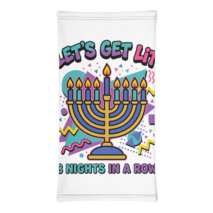 Lets Get Lit 90s Jewish pride neck gaiter - front view