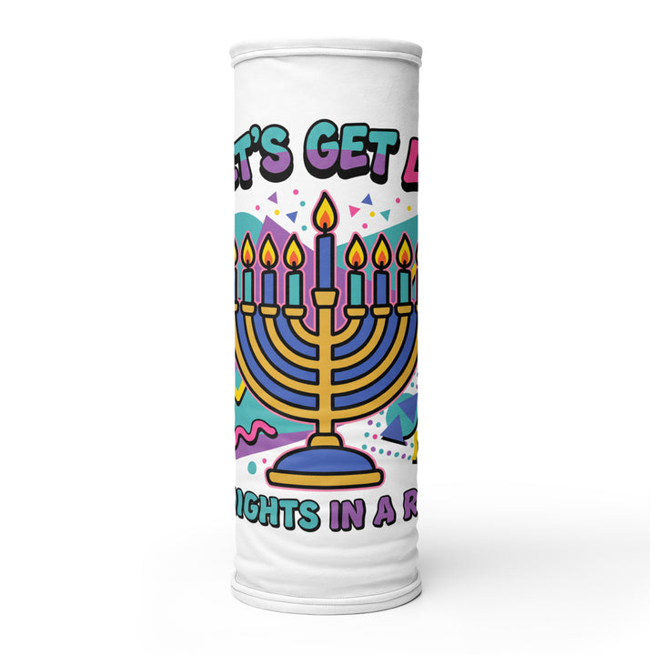 Lets Get Lit 90s Jewish pride neck gaiter - close-up