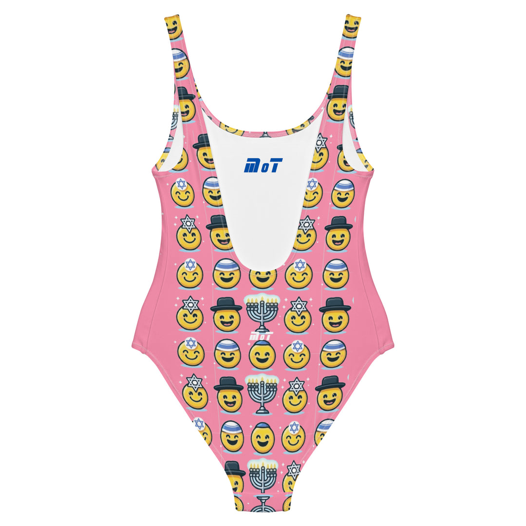 One Piece Swimsuit | Jewish Emoji Pink