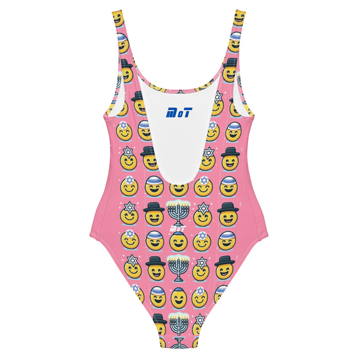 One Piece Swimsuit | Jewish Emoji Pink