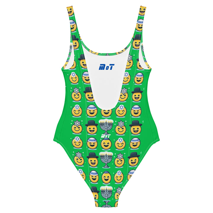 One Piece Swimsuit | Jewish Emoji Green