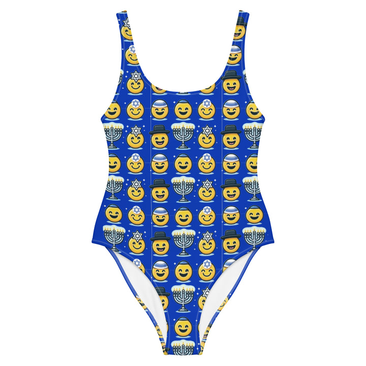 One Piece Swimsuit | Jewish Emoji Blue