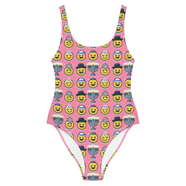 One Piece Swimsuit | Jewish Emoji Pink