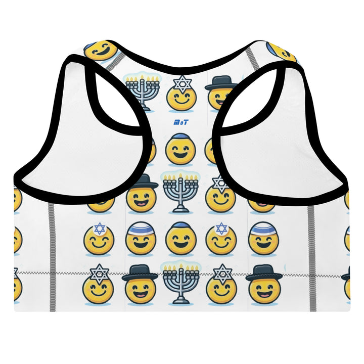 Padded Sports Bra | Jewish Emoji All Over